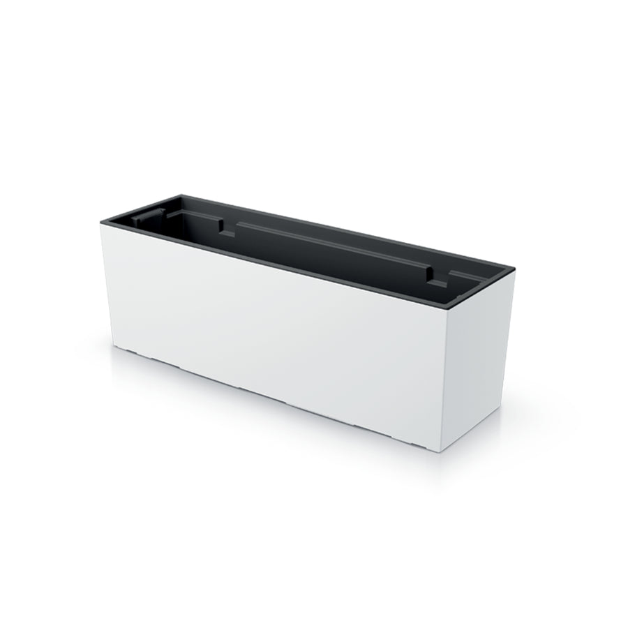 Plantador de caixa Prosperplast Urbi com plantador de vaso para plástico retangular interno e externo 77x23,5x24,6cm (branco)