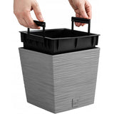 Prosperplast Furu Vaso baixo quadrado com inserção DFS240-422U - cor concreto (cinza)