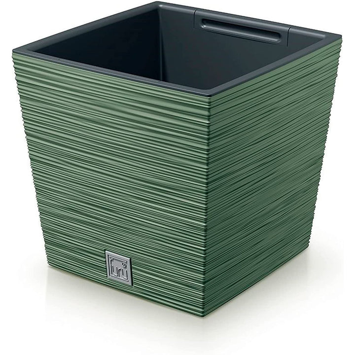 Prosperplast Furu Maceta cuadrada baja con inserto DFS240-5615C - color verde tierra