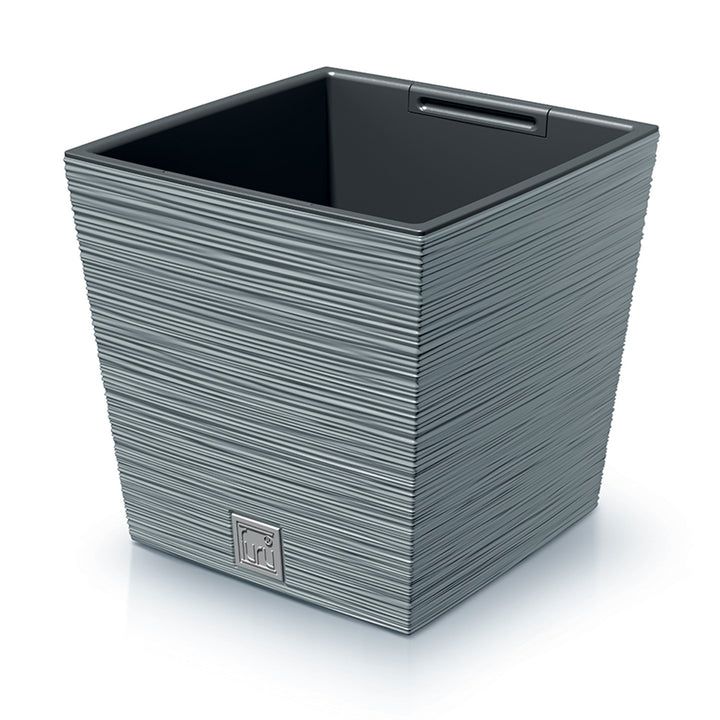 Vaso baixo Prosperplast Furu Square com inserto DFS300-422U - cor concreto (cinza)