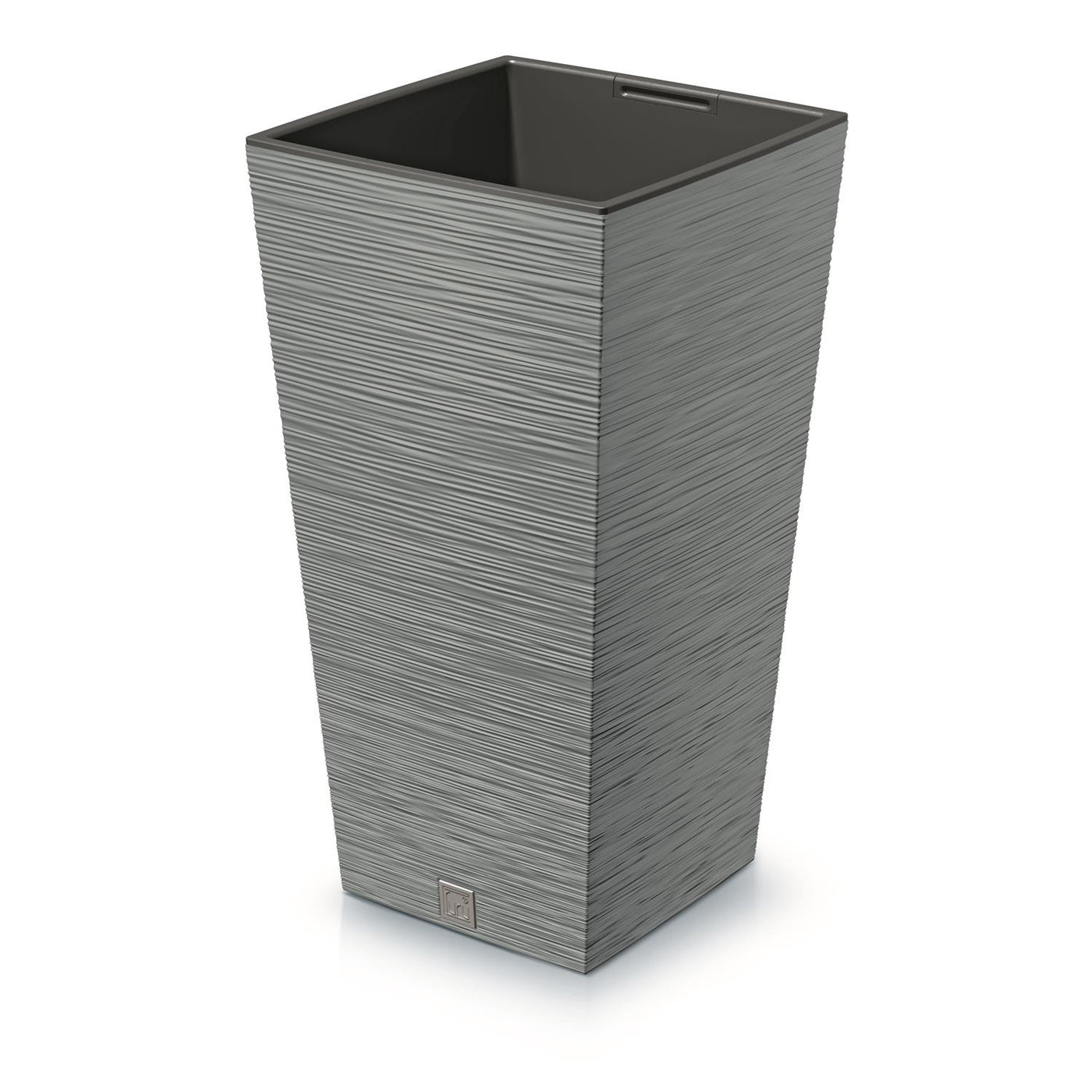 Vaso quadrado Prosperplast Furu com inserto DFSH200-422U - cor concreto (cinza)