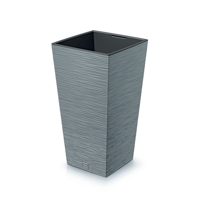 Vaso quadrado Prosperplast Furu com inserto DFSH265-422U - cor concreto (cinza)