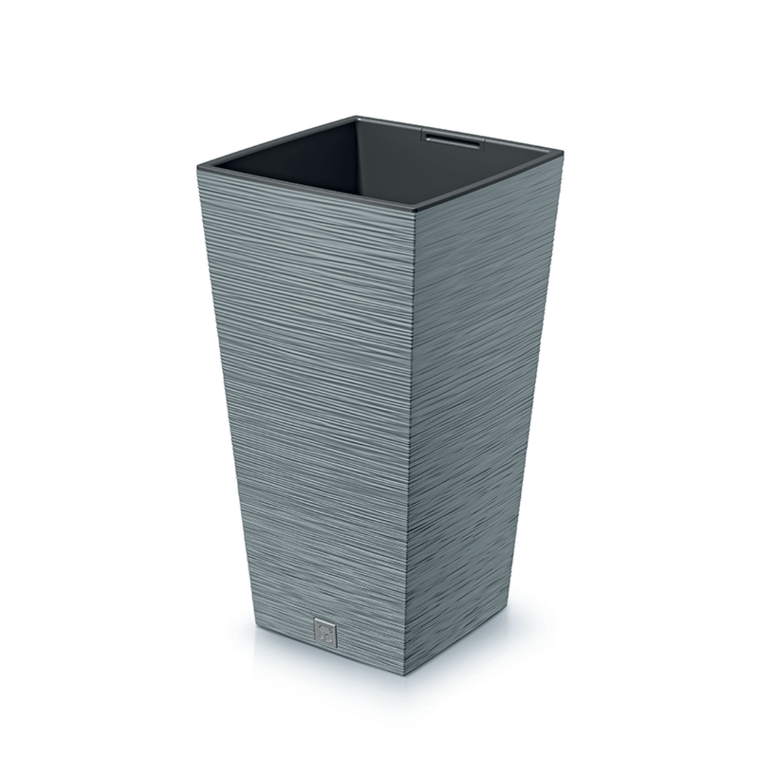 Vaso quadrado Prosperplast Furu com inserto DFSH300-422U - cor concreto (cinza)
