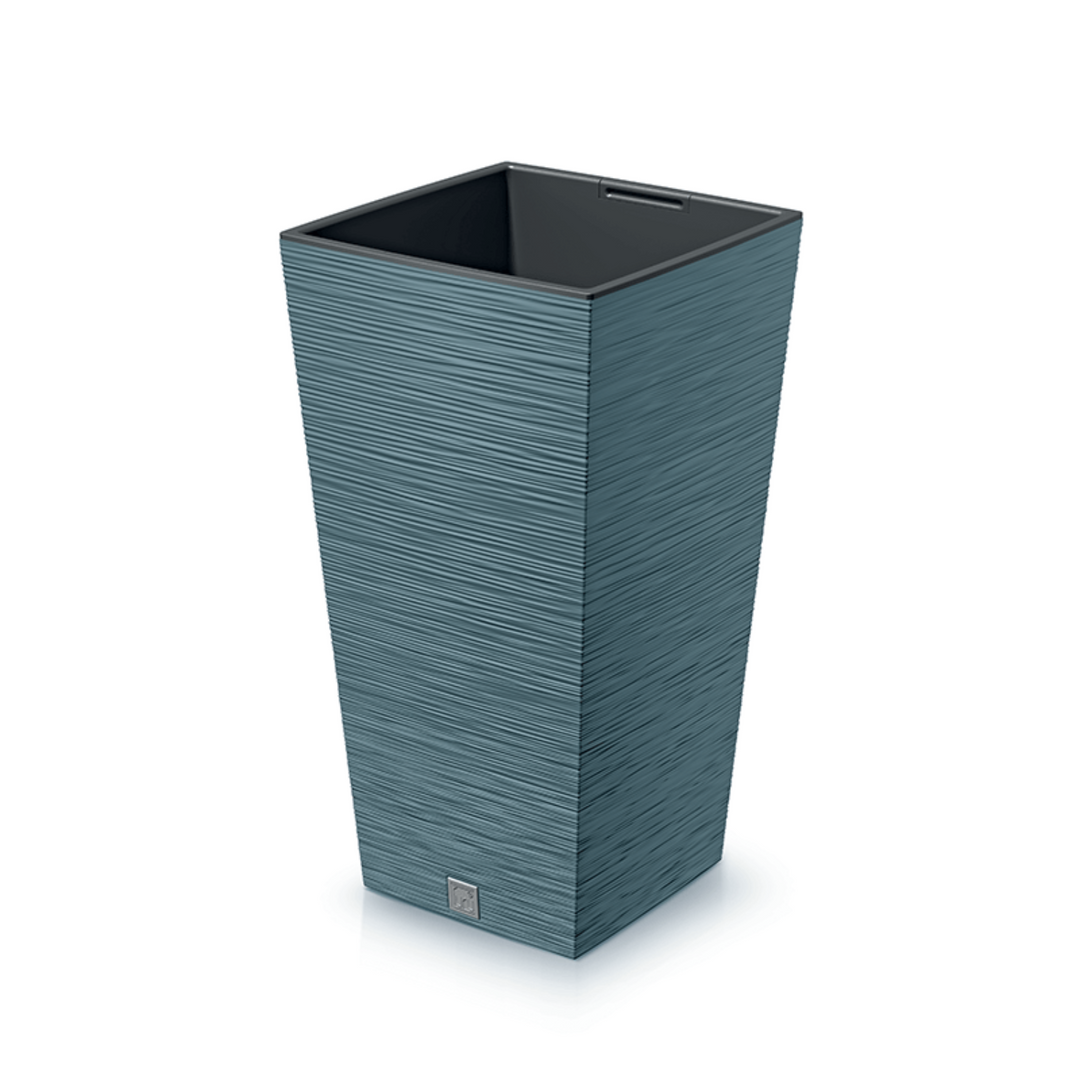 Prosperplast Furu Maceta cuadrada con inserto DFSH350-5415C - Color azul escandinavo