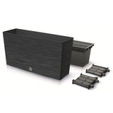 Prosperplast Furu Case Meia Floreira com Vaso Floreira com Vaso para Plantas de Interior e Exterior Plástico Resistente Retangular 77x23,5x40,6cm (Antracite)