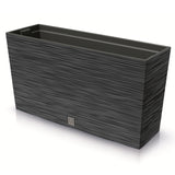 Prosperplast Furu Case Meia Floreira com Vaso Floreira com Vaso para Plantas de Interior e Exterior Plástico Resistente Retangular 77x23,5x40,6cm (Antracite)