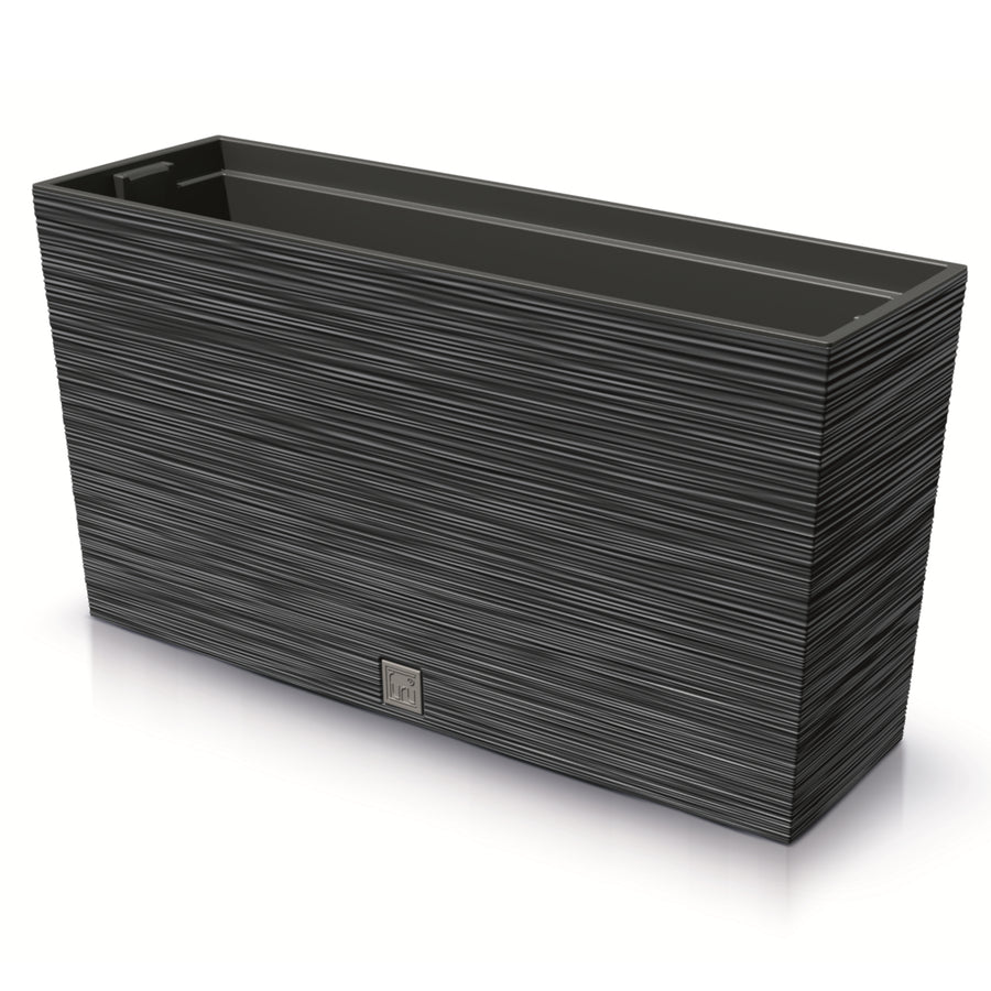 Prosperplast Furu Case Meia Floreira com Vaso Floreira com Vaso para Plantas de Interior e Exterior Plástico Resistente Retangular 77x23,5x40,6cm (Antracite)