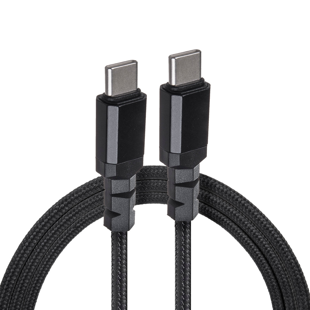 Cabo Maclean MCE494 2 x USB-C 15W compatível com transferência de dados QC 3.0 3A preto comprimento 2m