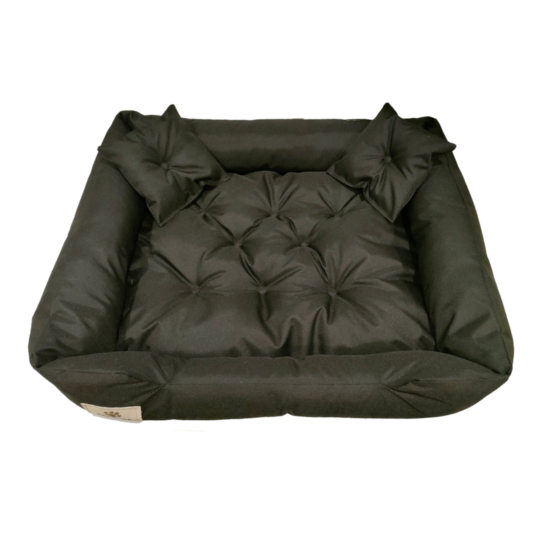 Cama para cães e gatos Prestige com almofada Codura Cama para cães Cesto para animais de estimação Material lavável à prova d'água (Dimensões internas: 130x100 / Dimensões externas: 145x115cm, preto)