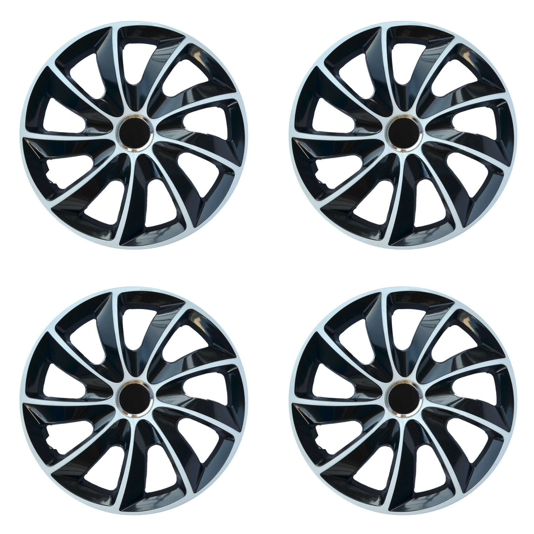 NRM STIG Extra Tapacubos para Llantas de Acero Embellecedores de Rueda Bicolor Juego de 4 para Vehículo KFZ Plástico ABS Plástico ABS (Blanco/Negro, 13")