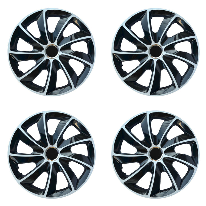 NRM STIG Extra Tapacubos para Llantas de Acero Embellecedores de Rueda Bicolor Juego de 4 para Vehículo KFZ Plástico ABS Plástico ABS (Blanco/Negro, 13")