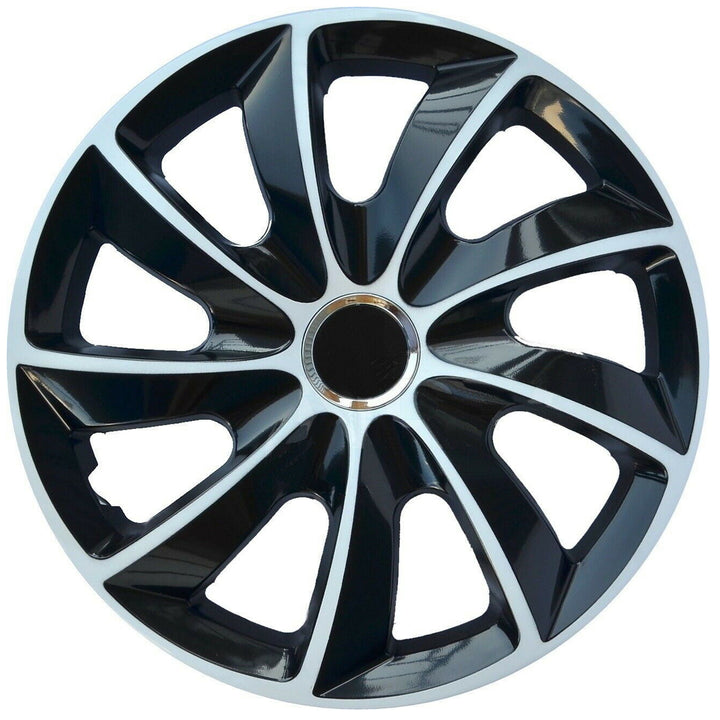 NRM STIG Extra Tapacubos para Llantas de Acero Embellecedores de Rueda Bicolor Juego de 4 para Vehículo KFZ Plástico ABS Plástico ABS (Blanco/Negro, 13")