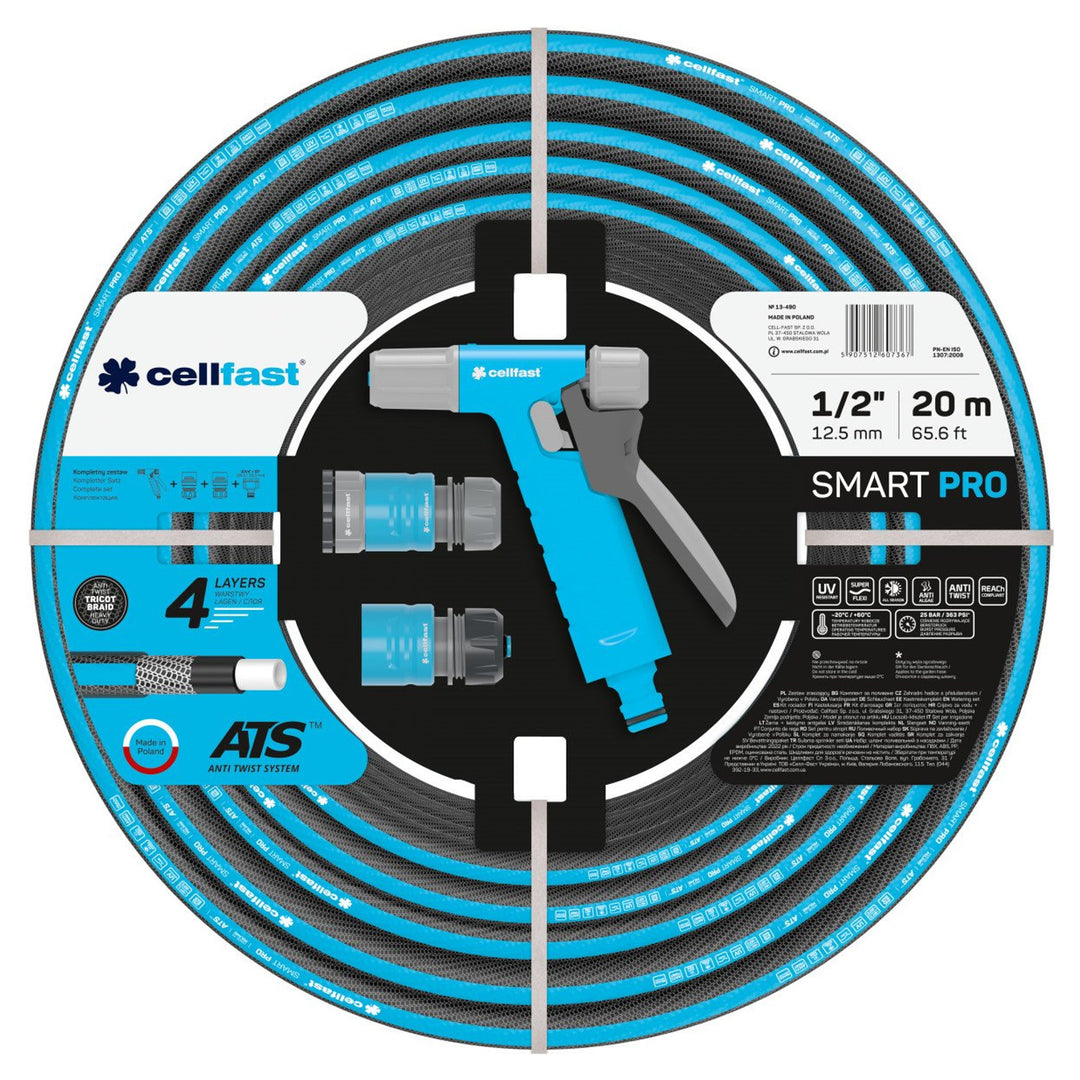 Conjunto de aspersores SMART PRO ATS 13-490, mangueira de 1/2", 20 m, aspersor de pistola HYDRON
