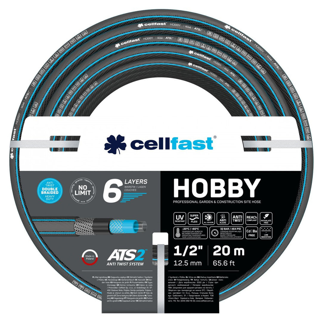 Mangueira de jardim CELLFAST HOBBY ATS2 1/2 20m 6 camadas