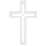 Cruz colgante de madera moderna blanca 25x16x1,6 cm