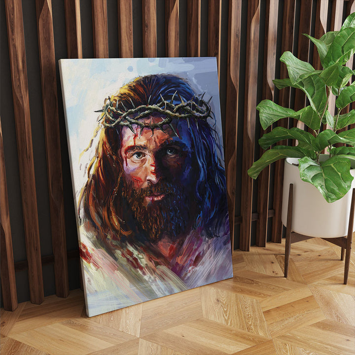 Drewniane Krzyże Pintura em Tela Jesus Cristo com a Coroa de Espinhos (20x30cm)