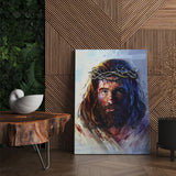 Pintura em tela de Jesus Cristo com a coroa de espinhos (60x90cm)