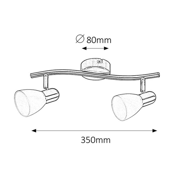 Rabalux Soma candeeiro de teto clássico de dois pontos cromado acetinado Branco IP20