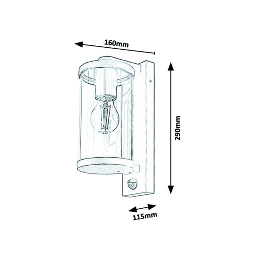 Aplique de exterior con sensor de movimiento Rabalux silistra 7892