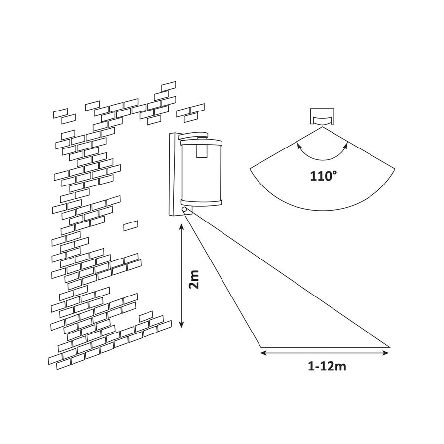 Aplique de exterior con sensor de movimiento Rabalux silistra 7892