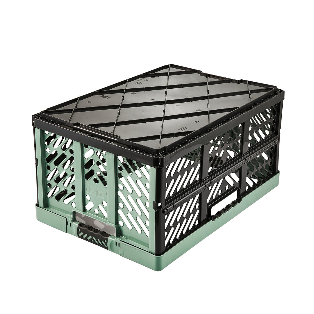 Cesta plegable de plástico multiusos verde Keeeper