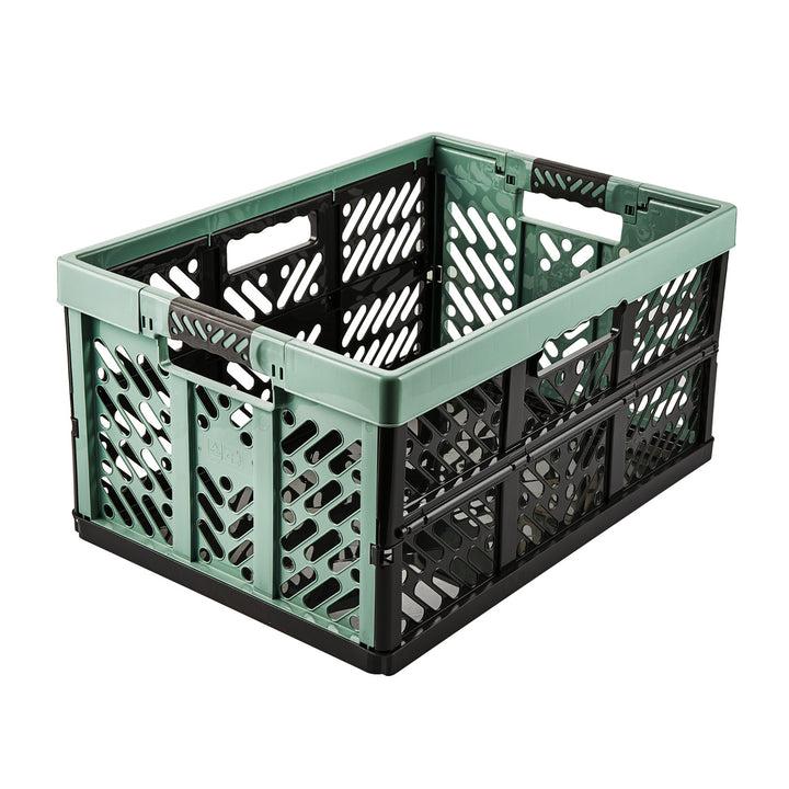 Cesta plegable de plástico multiusos verde Keeeper