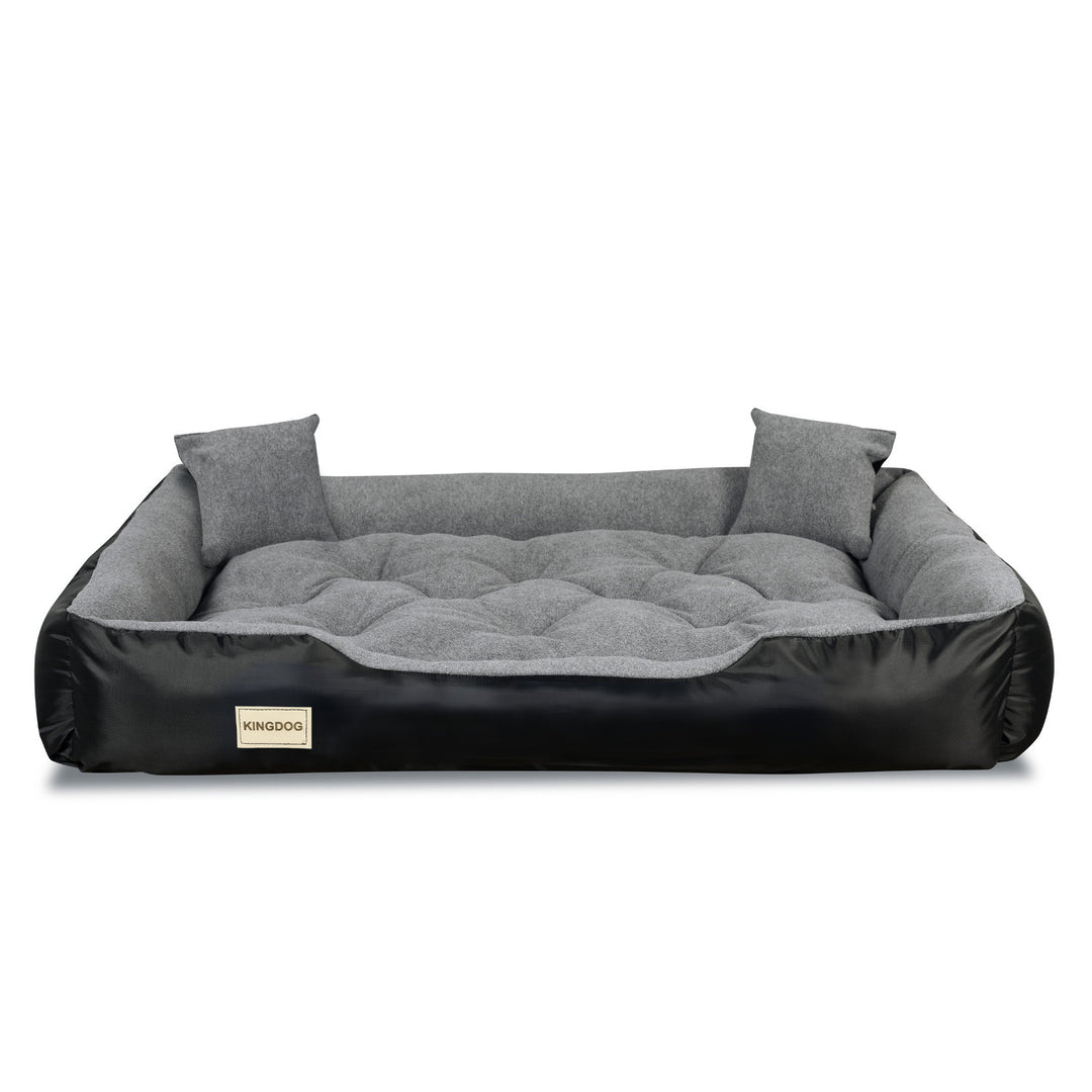 Sofá cama para perros color negro 115 cm x 95 cm vcon dos cojines pequeños