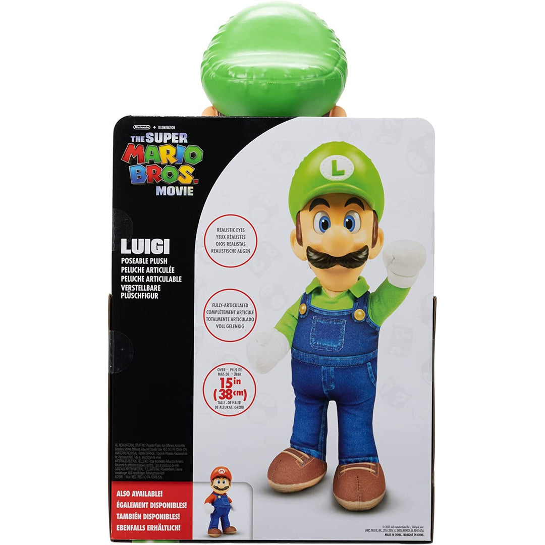 SUPER MARIO Movie Luigi, pelúcia, mascote de desenho animado, 30 cm