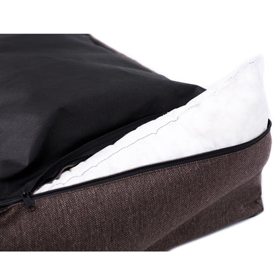 Sofá Mallorca Comfort cama para perro en gris claro con ribete negro 65x50 cm