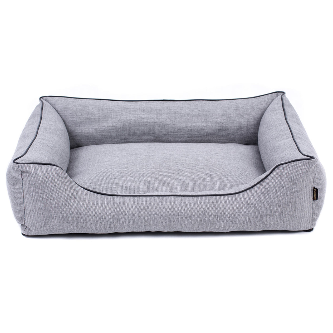 Sofá Mallorca Comfort cama para perro en gris claro con ribete negro 65x50 cm