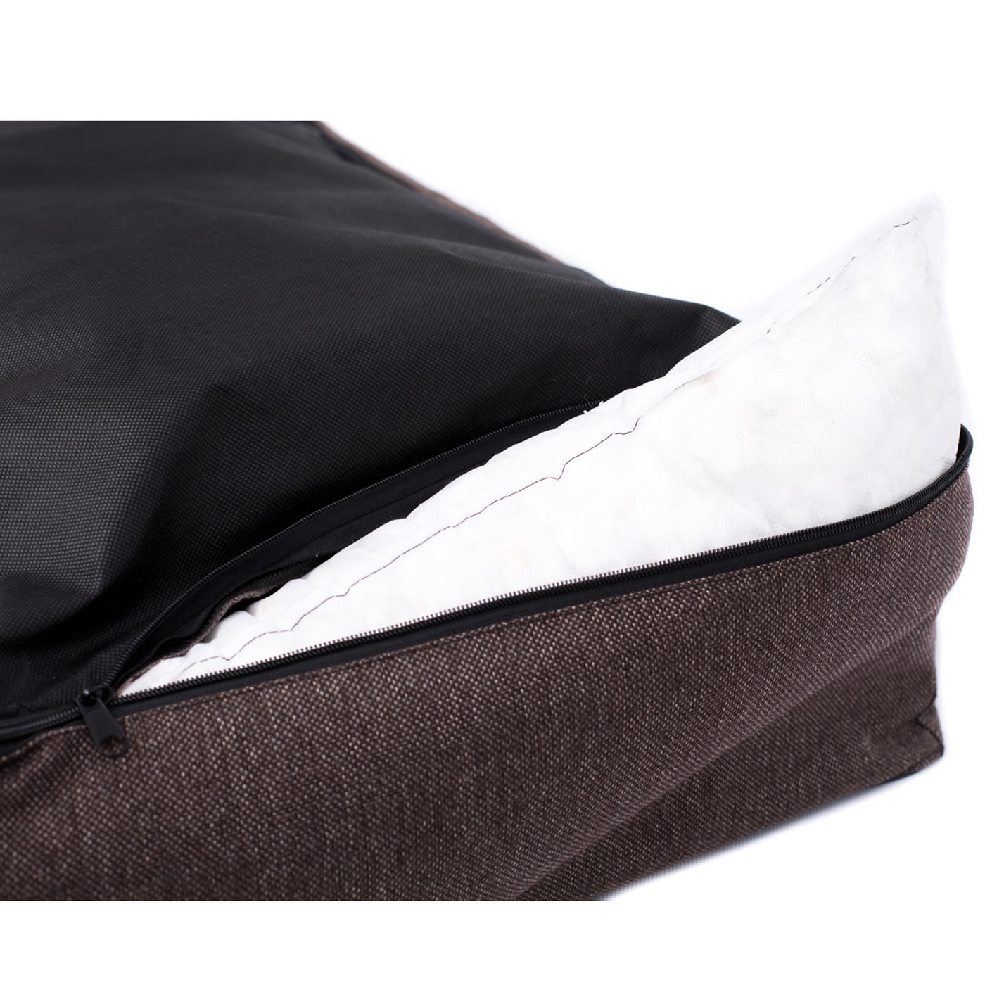 Sofá Mallorca Comfort cama para perro en marrón con ribete negro 65x50 cm