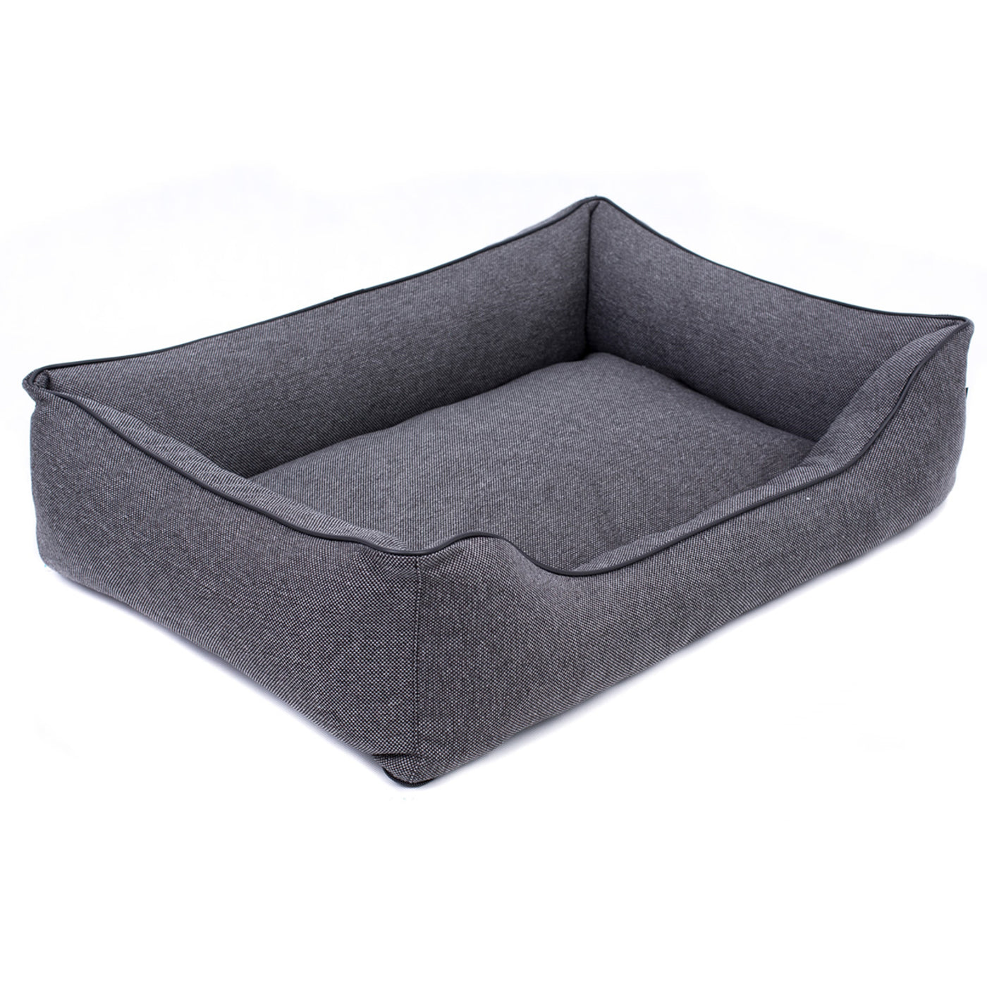 Sofá-cama Mallorca Comfort cinza escuro com acabamento preto 80x60 cm