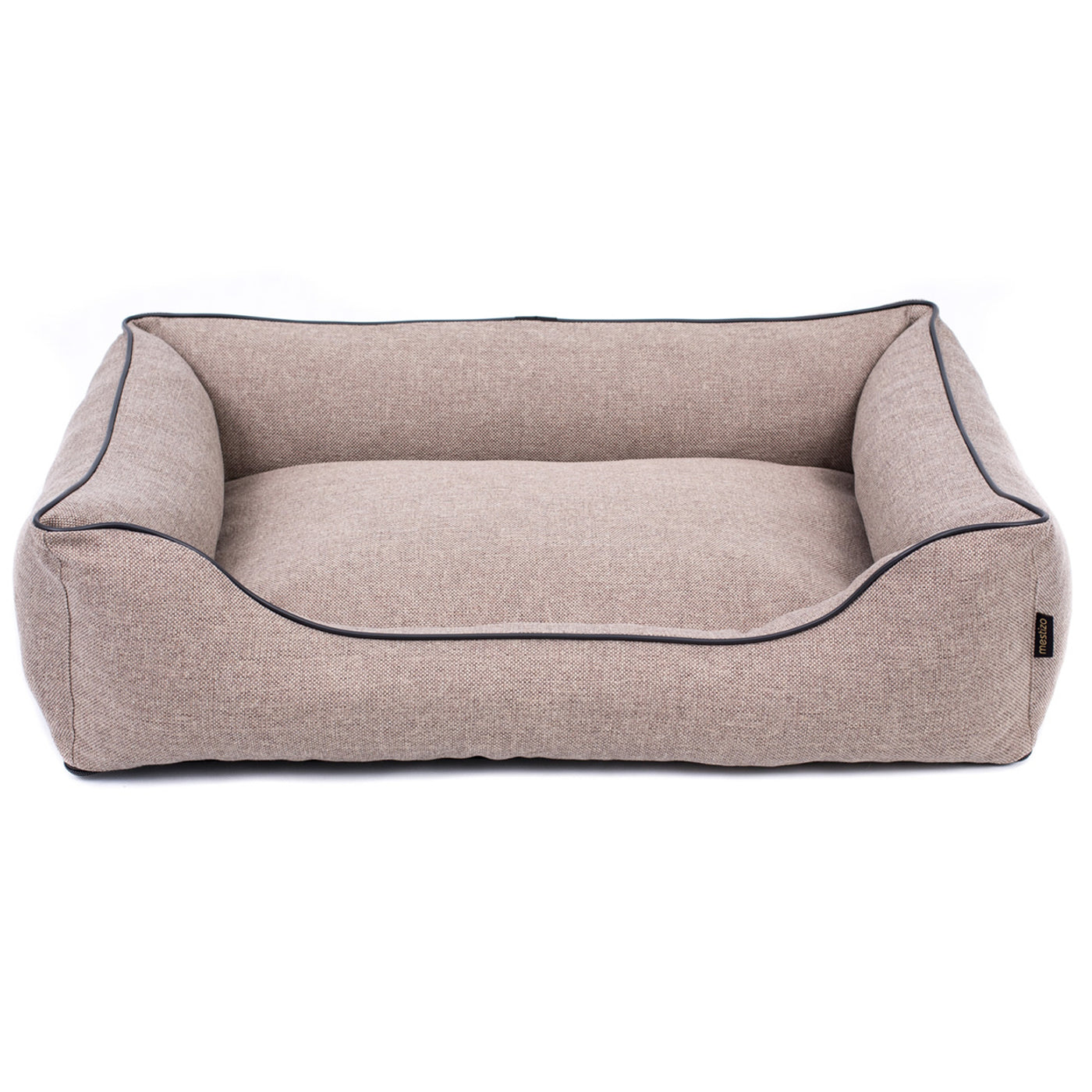 Sofá Mallorca Comfort cama para cachorro bege com acabamento preto 100x75 cm