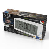Despertador a pilhas Adler AD1195w, branco, com iluminação