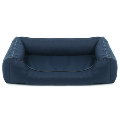 Cama Ortopédica Mestizo Valencia para Sofá Dog Cat Pet (Medidas externas: 65x50cm / Dimensões internas: 41x27cm, Azul Marinho/Preto)