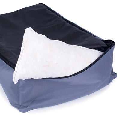 Mestizo Valencia Ortopédico Cama para Perro Gato Sofá para Mascotas (Medidas exteriores: 65x50cm / Dimensiones interiores: 41x27cm, AzulMarino/Negro)