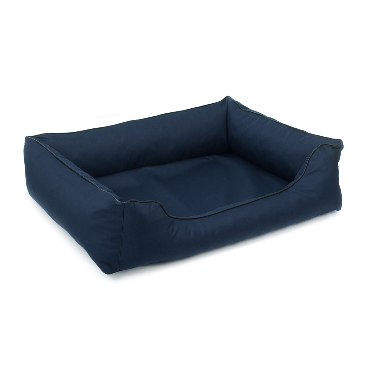 Cama ortopédica para cães Valencia 80 x 60 cm azul marinho com borda preta