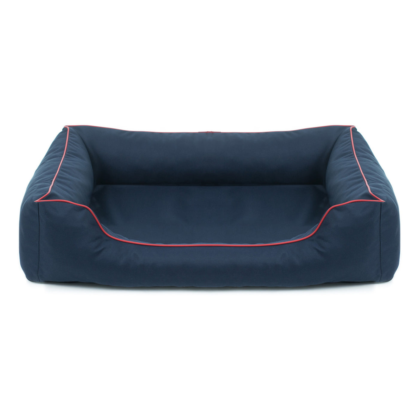 Cama ortopédica para cães Valencia 80 x 60 cm azul marinho com borda vermelha