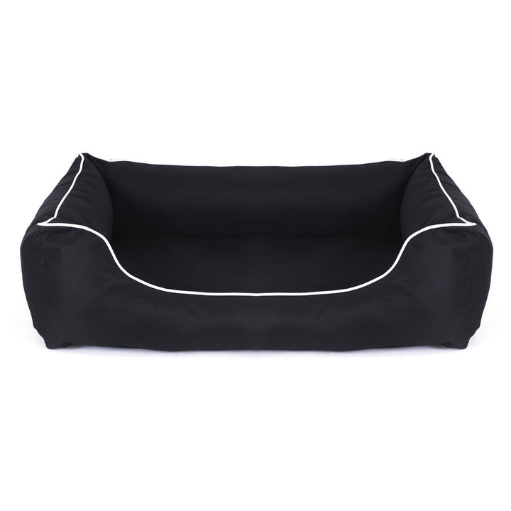 Cama ortopédica para perros Valencia 80 x 60 cm color negro con borde blanco