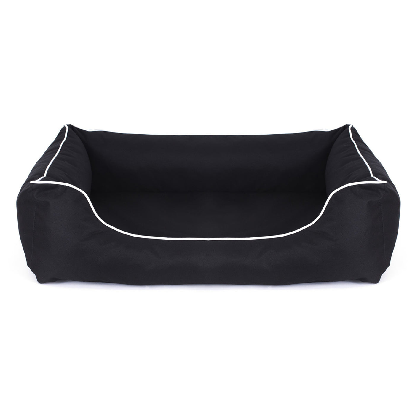 Cama ortopédica para perros Valencia 80 x 60 cm color negro con borde blanco