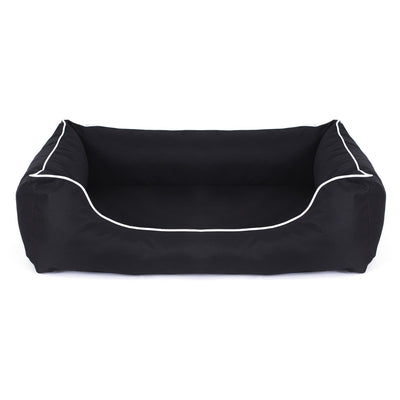 Cama ortopédica para perros Valencia 80 x 60 cm color negro con borde blanco