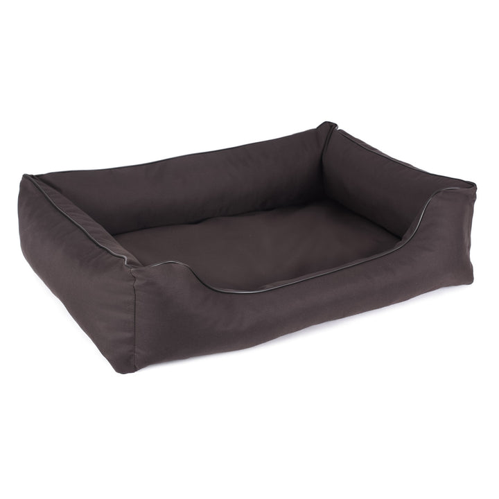 Cama ortopédica para cães Valencia 80 x 60 cm marrom com borda preta