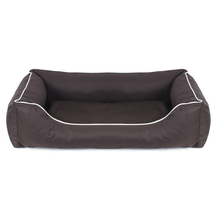 Cama ortopédica para cães Valencia 80 x 60 cm marrom com borda branca