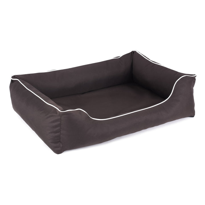 Cama ortopédica para cães Valencia 80 x 60 cm marrom com borda branca