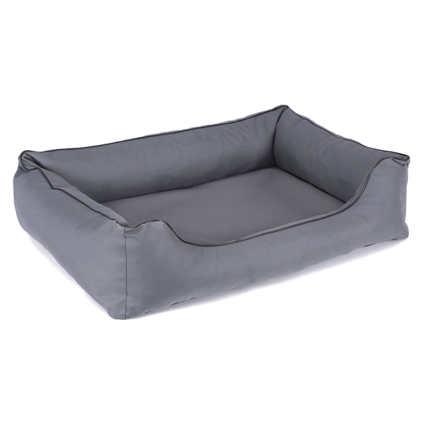 Cama ortopédica para perros Valencia 80 x 60 cm color gris claro con borde negro