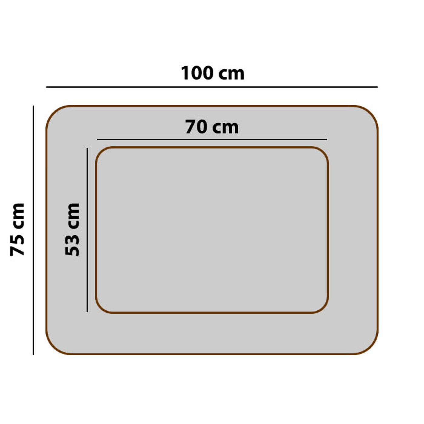 Sofá cama ortopédico Valencia para cães azul marinho com acabamento preto 100 x 75 cm