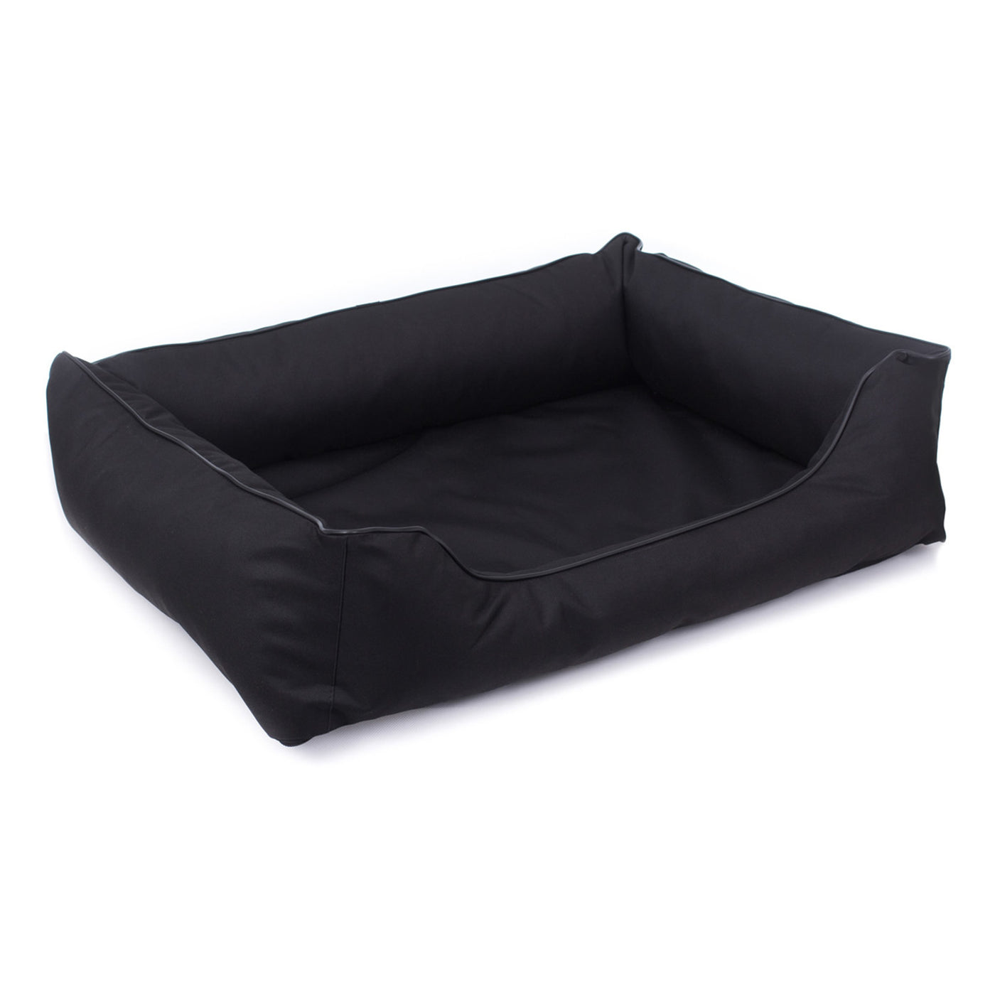 Sofá ortopédico Valencia cama para cachorro preto com detalhes em preto 100 x 75 cm