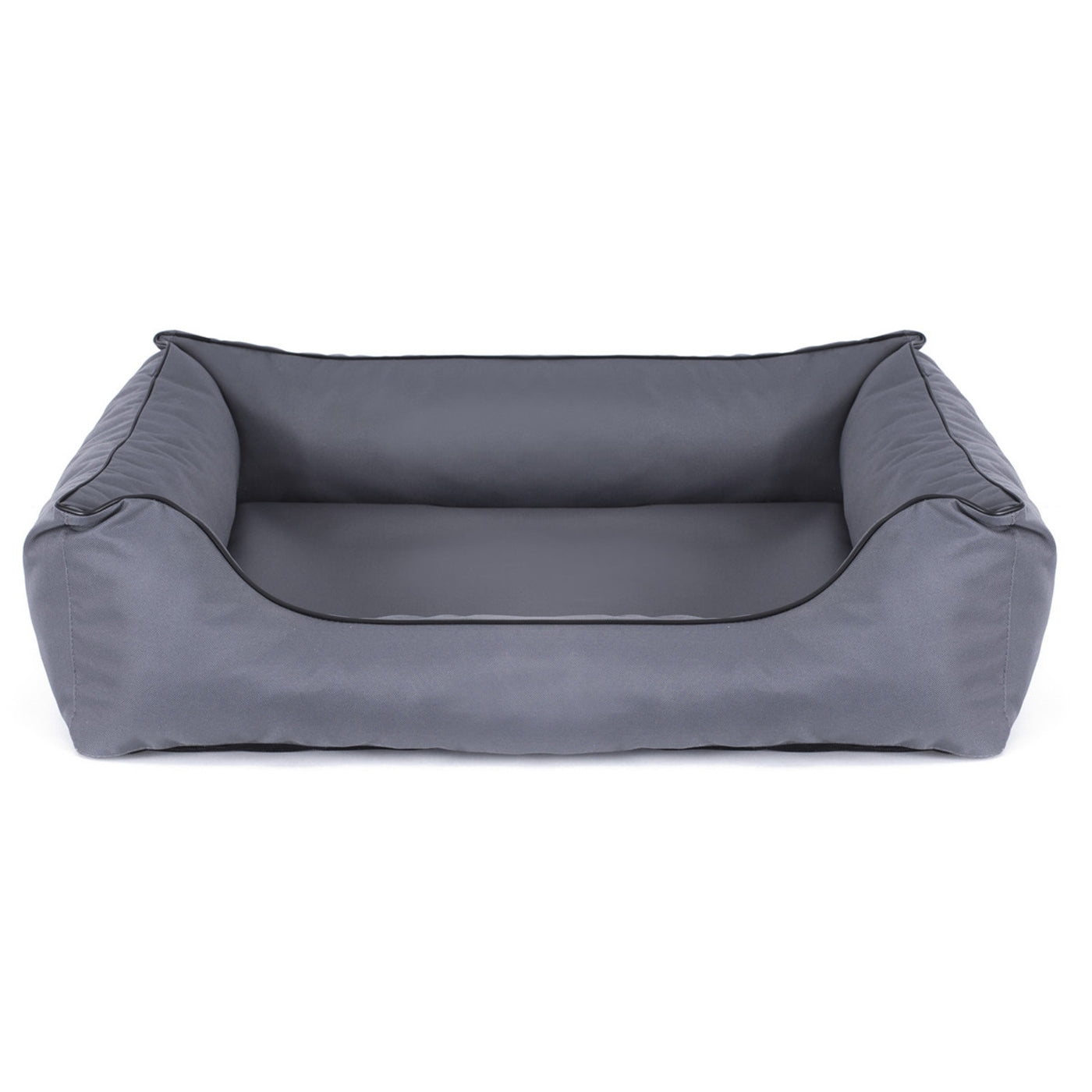 Cama para perro Valencia Sofá Ortopédico en gris claro con ribete negro 100 x 75 cm