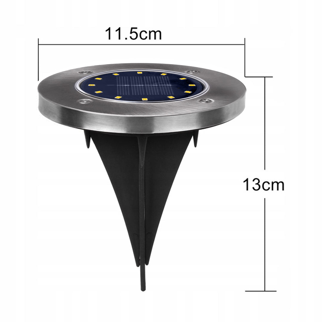 Maclean MCE318 LED lâmpada solar luz de caminho ao ar livre luzes de jardim luzes solares com ponta de solo 12 LED SMD branco neutro 4000K 0,7W IP44 (12x peças)