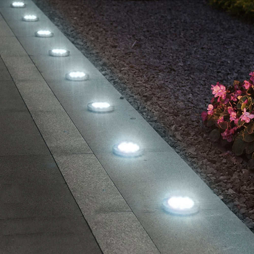 Maclean MCE318 LED lâmpada solar luz de caminho ao ar livre luzes de jardim luzes solares com ponta de solo 12 LED SMD branco neutro 4000K 0,7W IP44 (12x peças)